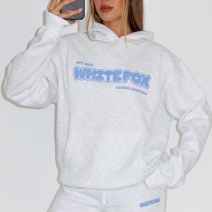Give It A Try Oversized Hoodie Grey Marle