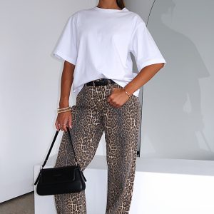 Stella Low Rise Wide Leg Jeans Leopard