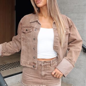 Charlotte Denim Jacket Tan Wash