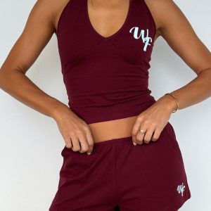 Made Me Better Relaxed Shorts Burgundy