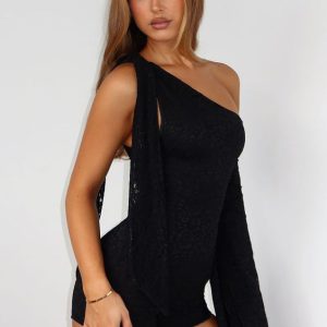 Lovers Delight Lace Playsuit Black