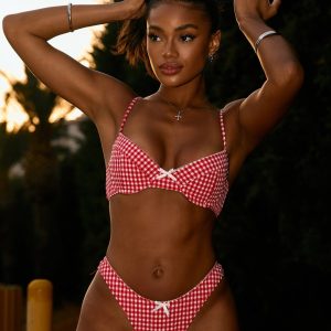 Beachside Bikini Top Red Gingham
