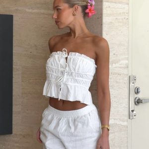 Secret Society Strapless Top White