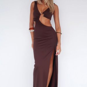 It Feels Wrong Maxi Dress Dark Chocolate