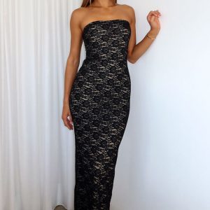 Mad Love Strapless Maxi Dress Black