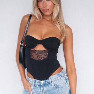 Wild Thoughts Strapless Bustier Black