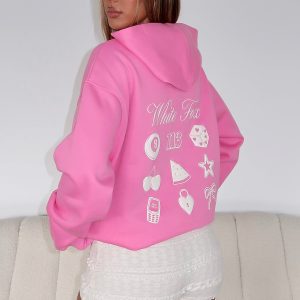 Lucky Charms Oversized Hoodie Pink