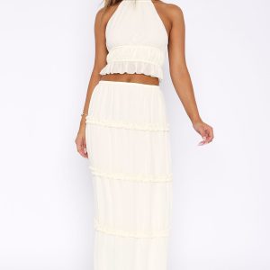 No Contact Maxi Skirt Off White
