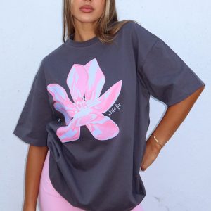 Pick You A Flower Oversized Tee Volcanic