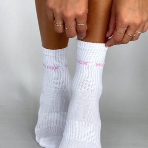 All For It Socks White/Pink