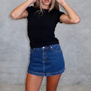 All Your Problems Denim Skort Dark Blue