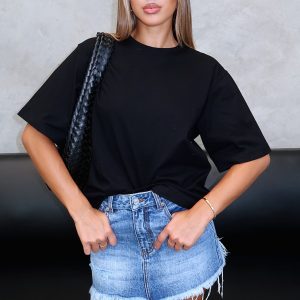 Amelia Denim Mini Skirt Mid Blue Acid