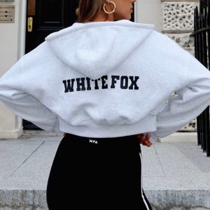 Stepping Out Cropped Hoodie Grey Marle