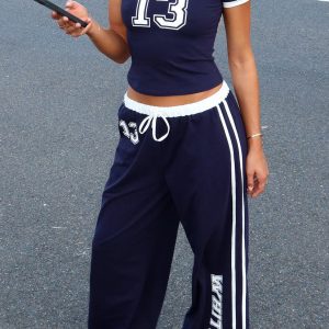 Trying Too Hard Track Pants Dark Navy