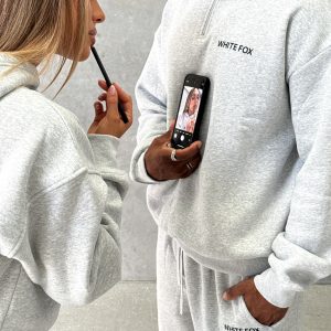 Core Classic Zip Front Sweater Dark Grey Marle