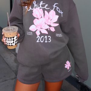 Pick You A Flower Oversized Sweater Volcanic