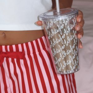 Drink It Up Tumbler Clear/White