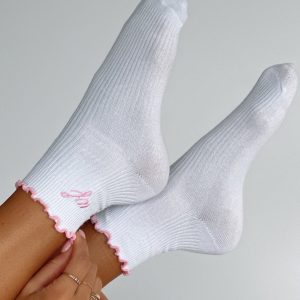 Me Time Socks White/Pink
