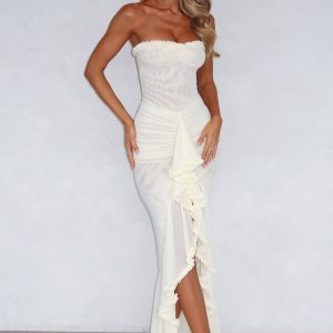 Still Got It Mesh Maxi Dress Lemon