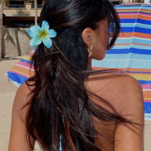 Floral Charm Hair Clip Blue