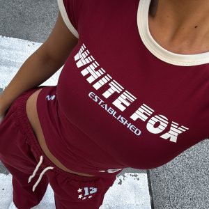 Full Schedule Baby Tee Burgundy
