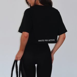 Home Stretch Oversized Cropped Tee Black