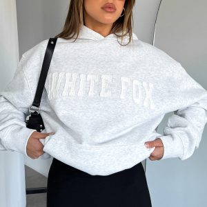 Shout It Out Oversized Hoodie Grey Marle