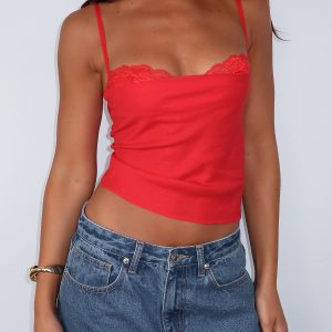 Tell Me All About It Top Red