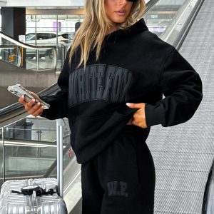 Decade Classics Varsity Oversized Hoodie Black