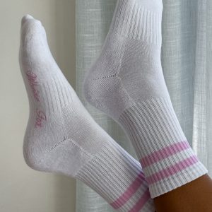 Grounded Socks White/Pink
