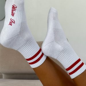 Grounded Socks White/Red