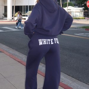 Shout It Out Wide Leg Sweatpants Navy