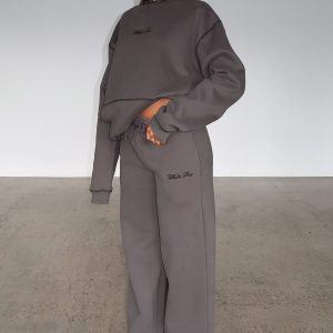 Instant Attraction Wide Leg Sweatpants Charcoal