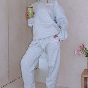 Love Me Tender Sweatpants Dark Grey Marle
