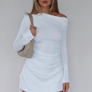 Moment For Life Long Sleeve Mini Dress Cream