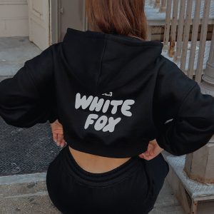 Offstage Cropped Zip Hoodie Monochrome