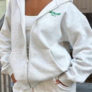 Offstage Zip Front Hoodie Glacier Grey