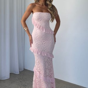 She's A Masterpiece Lace Maxi Dress Pink