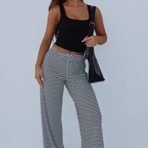 Should Have Known Pants Black/White Stripe