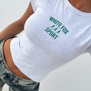 Stay Running Baby Tee Grey Marle