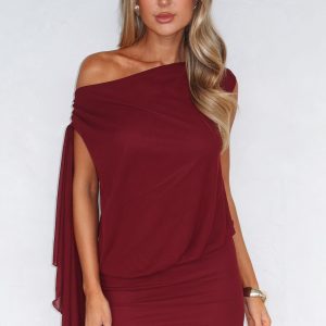 Sicilian Dreams Mini Dress Wine