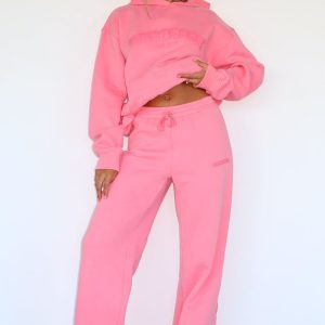 Don't Even Try Wide Leg Sweatpants Melon