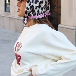 11th Street She's So Lucky Head Scarf Leopard Splice