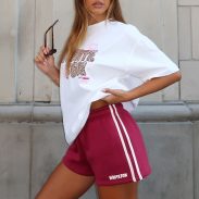 WHITE-FOX-11TH-STREET-SHES-SO-LUCKY-OVERSIZED-TEE-LEOPARD-PINK-WHITE-11TH-STREET-OUT-AND-ABOUT-LOUNGE-SHORTS-RED_09.02.25_05