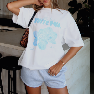 With Love Forever Oversized Tee White/Blue