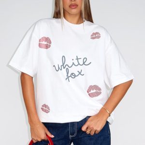 Pepper You In Kisses Oversized Tee White