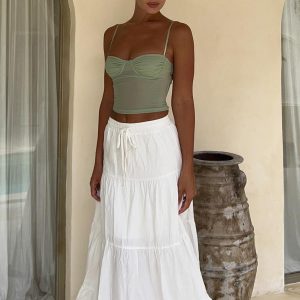 In That Moment Maxi Skirt White