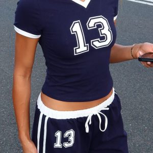 Trying Too Hard Baby Tee Dark Navy