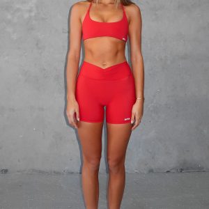 Radiate High Waisted Shorts Cherry Red