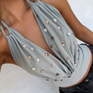 Not Alike Halter Top Slate